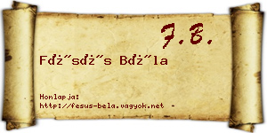 Fésüs Béla névjegykártya