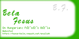 bela fesus business card